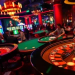 Players experiencing the excitement of gambling at 79king.com in a lively casino setting with roulette and slot machines.