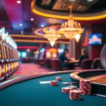 i1dompet players enjoying an intense poker game with colorful chips.