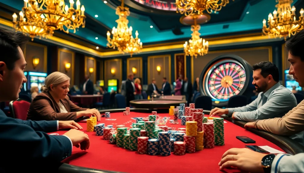 Experience high-stakes poker action at https://mm88.com.se/ with vibrant chips and eager players.