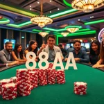 Players enjoying a winning moment at a casino table in 88AA's vibrant casino atmosphere.