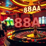 Experience the thrill of winning at 88AA with players at an exciting roulette table in a vibrant casino setting.