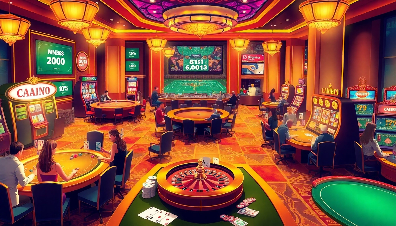 Experience the thrill of casino games at mm88pro.cn.com, featuring lively poker tables, roulette wheels, and vibrant slot machines.