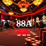 Experience the exhilarating atmosphere of 88AA casino games, featuring players at a lively blackjack table brimming with excitement.