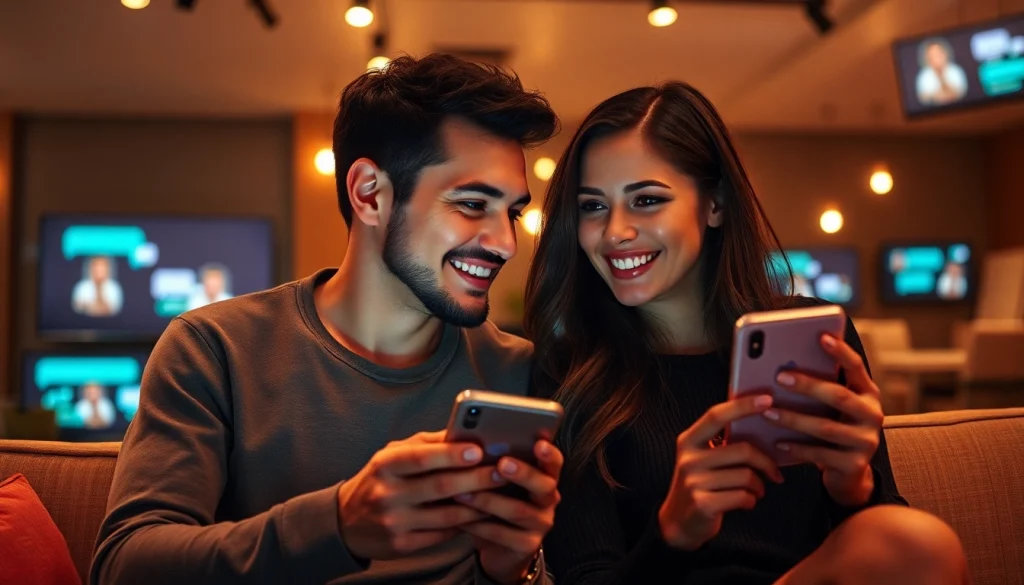 Sexting AI enhances romantic conversations, showcasing playful interaction between a couple.