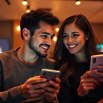 Sexting AI enhances romantic conversations, showcasing playful interaction between a couple.