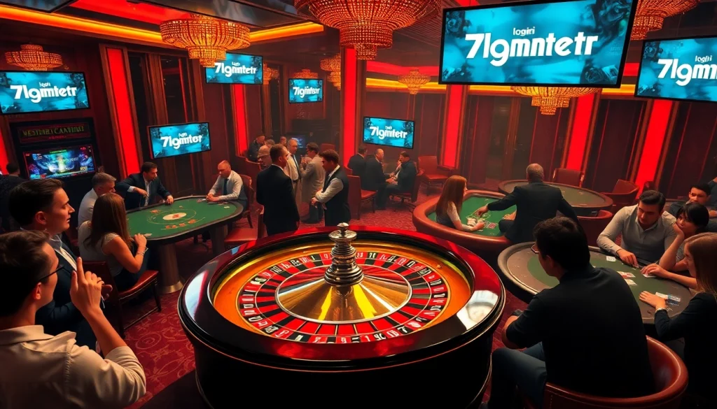 Experience the thrill of casino gaming as players eagerly login 7meter at the roulette table, surrounded by excitement.