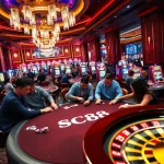 SC88's thrilling casino experience with a poker table and vibrant slot machines.